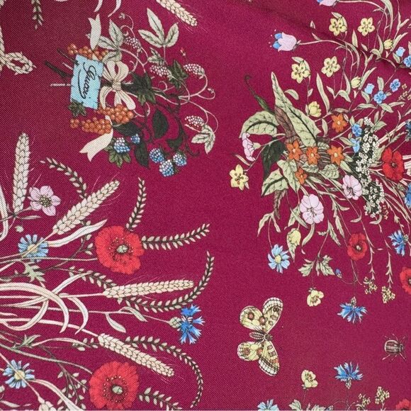 Gucci 100th Anniversary Large Floral Fringe Stole Scarf - Picture 5 of 10